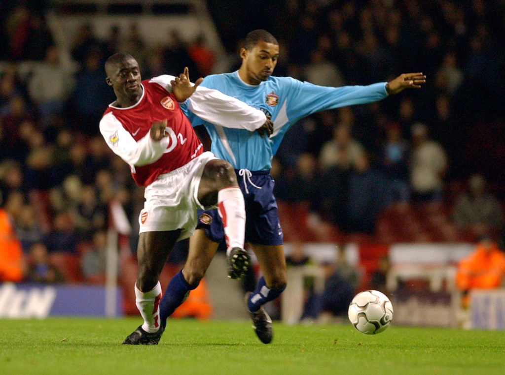 Kolo Toure of Arsenal and Matt Piper of Sunderland