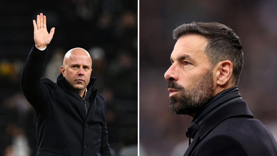 Split of Arne Slot (L) and Ruud van Nistelrooy (R)