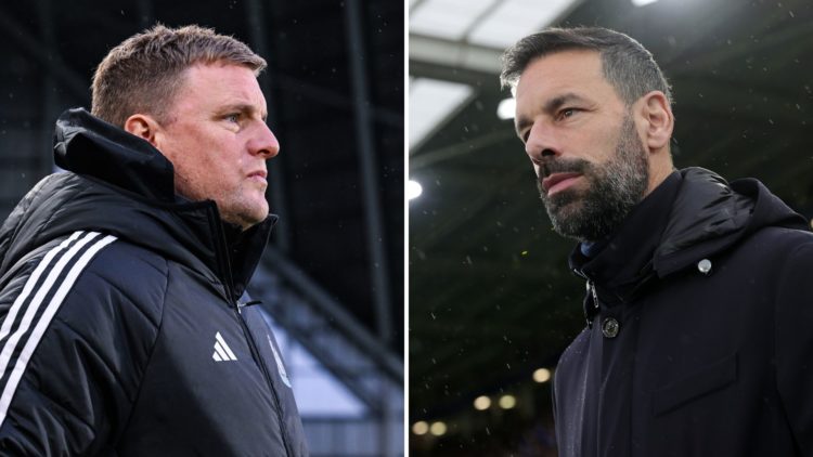 Eddie Howe and Ruud van Nistelrooy.