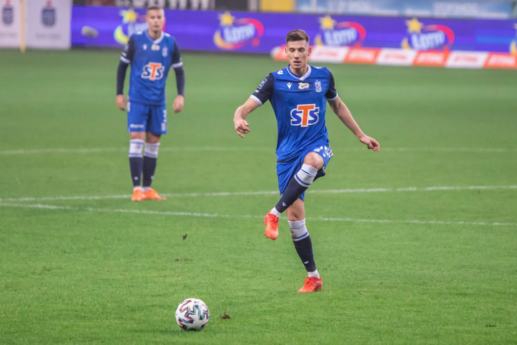 Jakub Moder of Lech seen in action during the Polish PKO