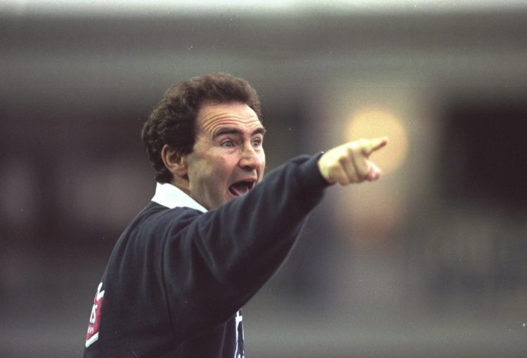 7 May 1997:  Martin O''Neill, the Leicester City manager, shouts orders to his team during the FA Carling Premier League match against Sheffield We...