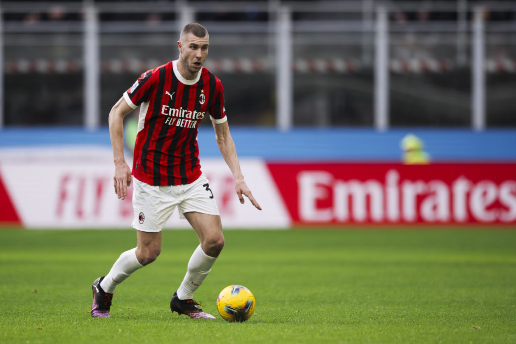 Strahinja Pavlovic of AC Milan in action during the Serie A