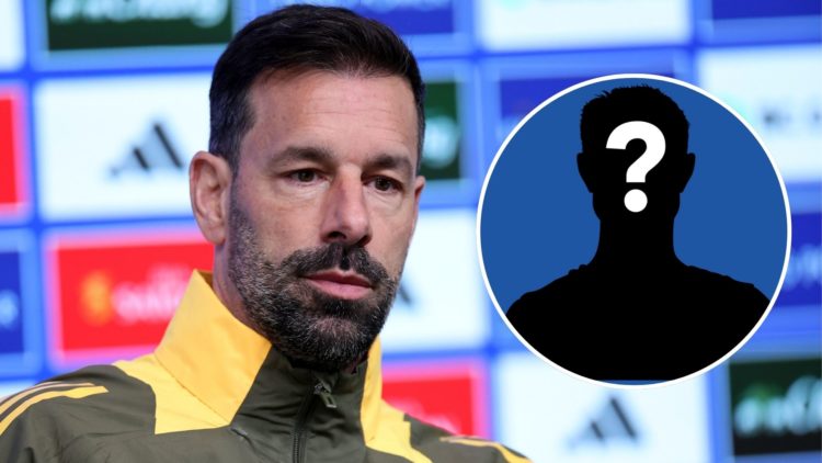 An image of Ruud van Nistelrooy with an inset of a mystery figure
