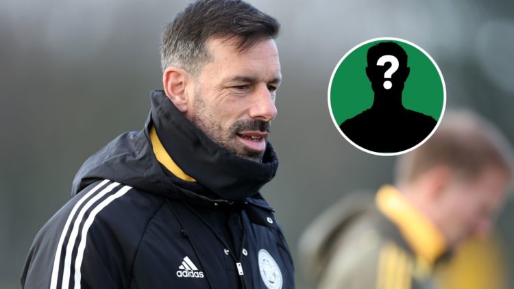Leicester City boss Ruud van Nistelrooy. Inset of mystery player.