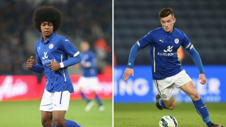 Hamza Choudhury (left) during the FA Youth Cup semi final between Leicester City and Manchester City in 2015. Ben Chilwell (right) during the FA Yo...