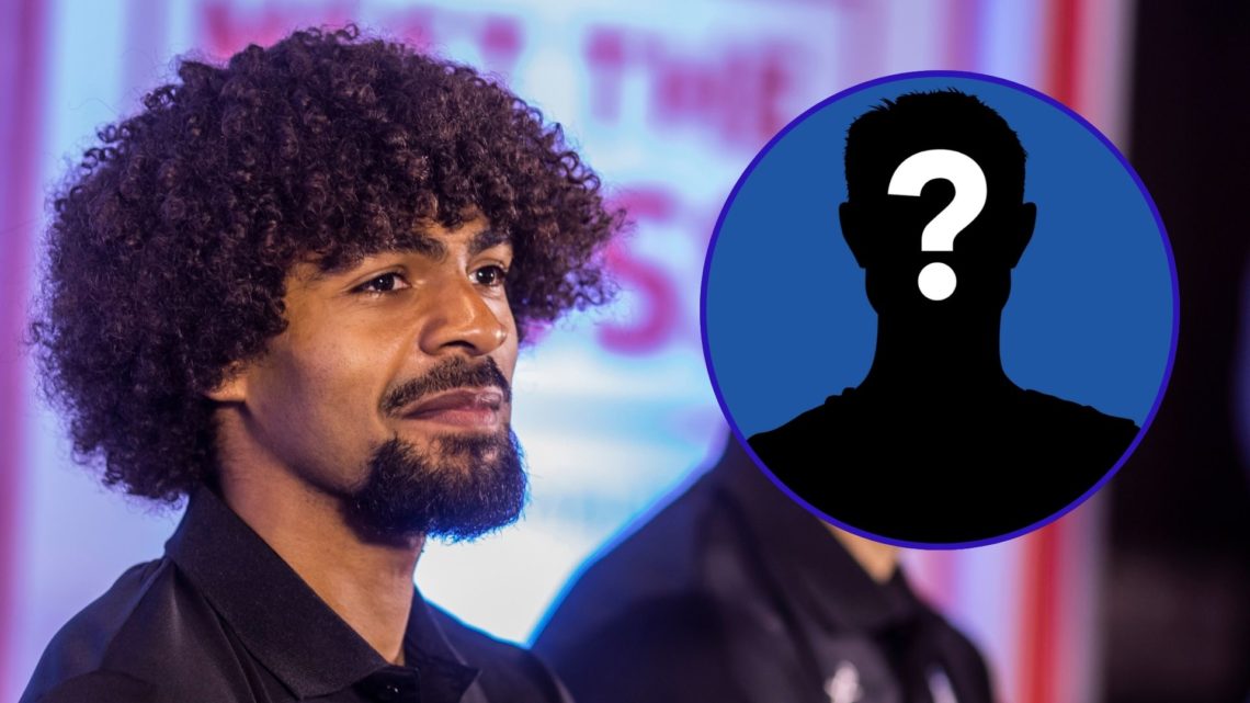 Hamza Choudhury during a pre-match press conference ahead of India vs Bangladesh. An inset of a mystery player.