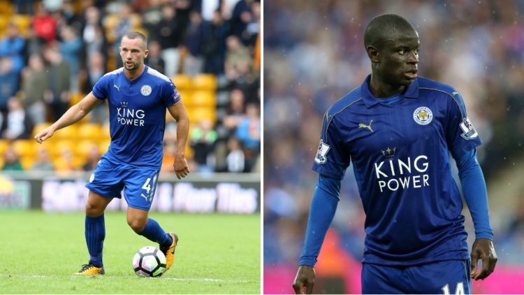 A side by side image of Danny Drinkwater (left) and N'Golo Kante (right).