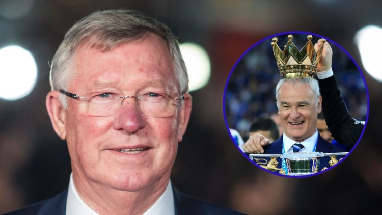 Sir Alex Ferguson (main image) during the premiere of Cristiano Ronaldo's film 'Ronaldo' and Claudio Ranieri (inset) celebrates winning the Premier...