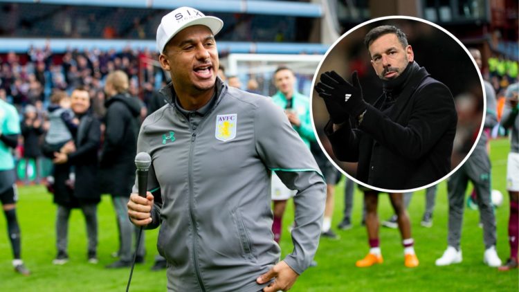 An image of Gabby Agbonlahor with an inset of Ruud van Nistelrooy (circled).