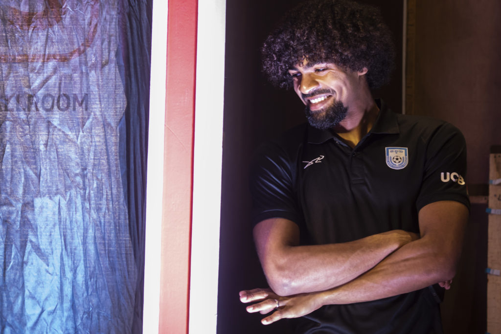 Hamza Choudhury is seen during his first official press