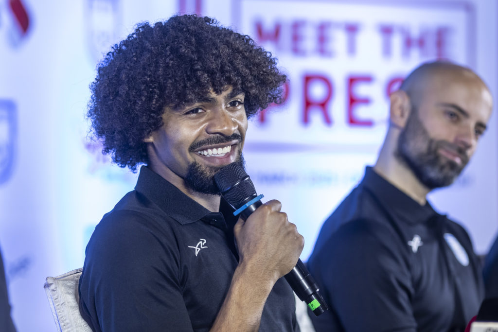 Hamza Choudhury speaks during his first official press