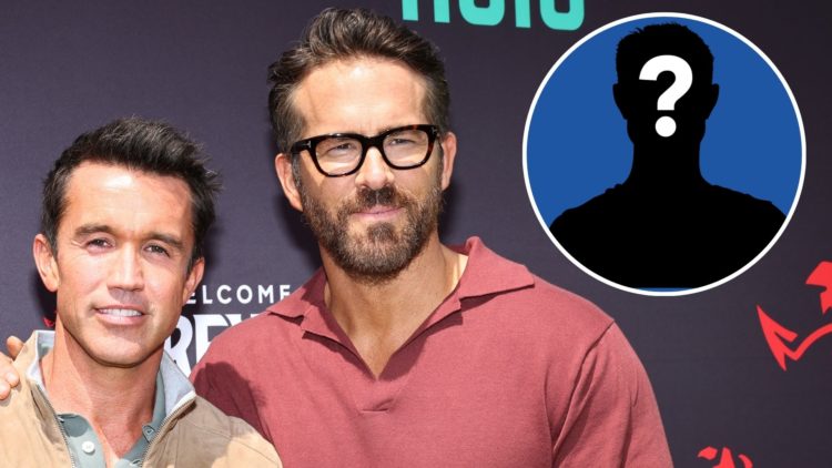 Rob McElhenney and Ryan Reynolds (left) with a mystery player inset (right).