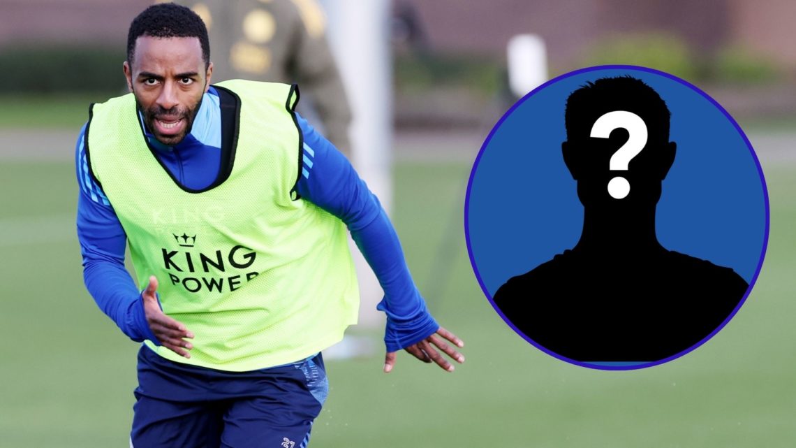 Ricardo Pereira (left) during a Leicester City training session and an insert of a mystery player