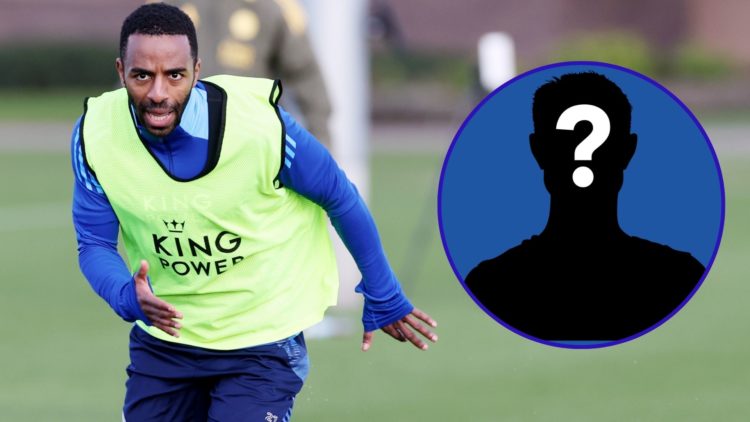 Ricardo Pereira (left) during a Leicester City training session and an insert of a mystery player
