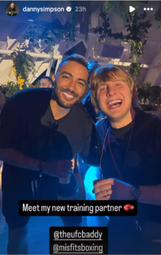 Former Leicester City defender Danny Simpson (left) is out enjoying a night out with UFC star Paddy Pimblett (right)