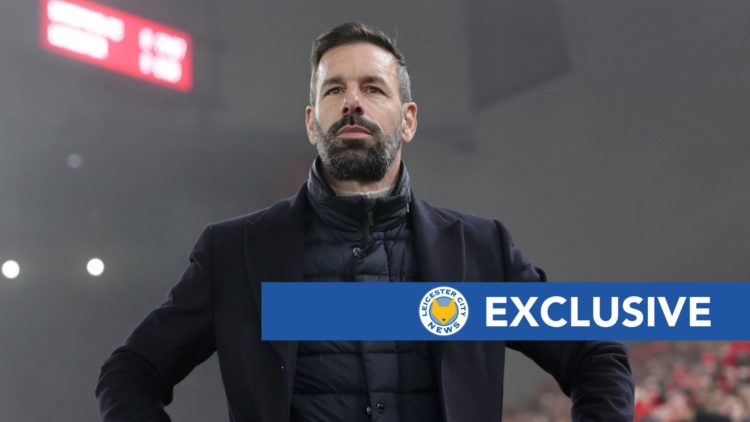 Ruud van Nistelrooy watches on as Leicester City manager.