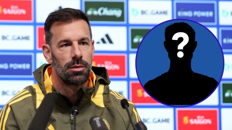 An image of Leicester City manager Ruud van Nistelrooy during a pre-match press conference and an insert of a mystery player