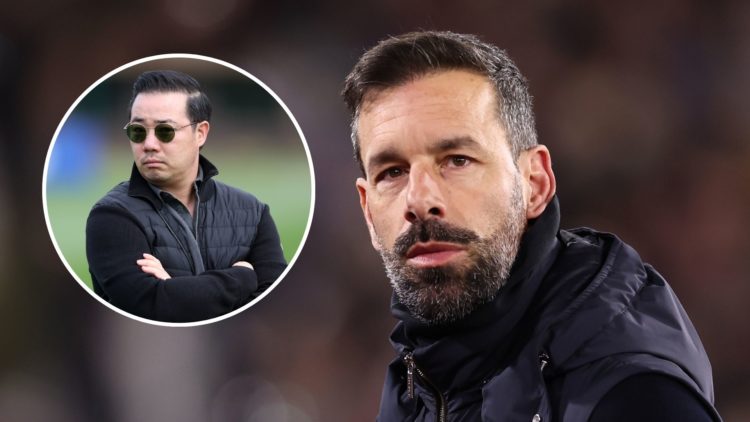 Leicester City manager Ruud van Nistelrooy. Inset of owner Khun Top.