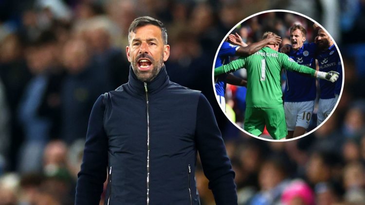 Leicester City manager Ruud van Nistelrooy. Inset of Andy King.