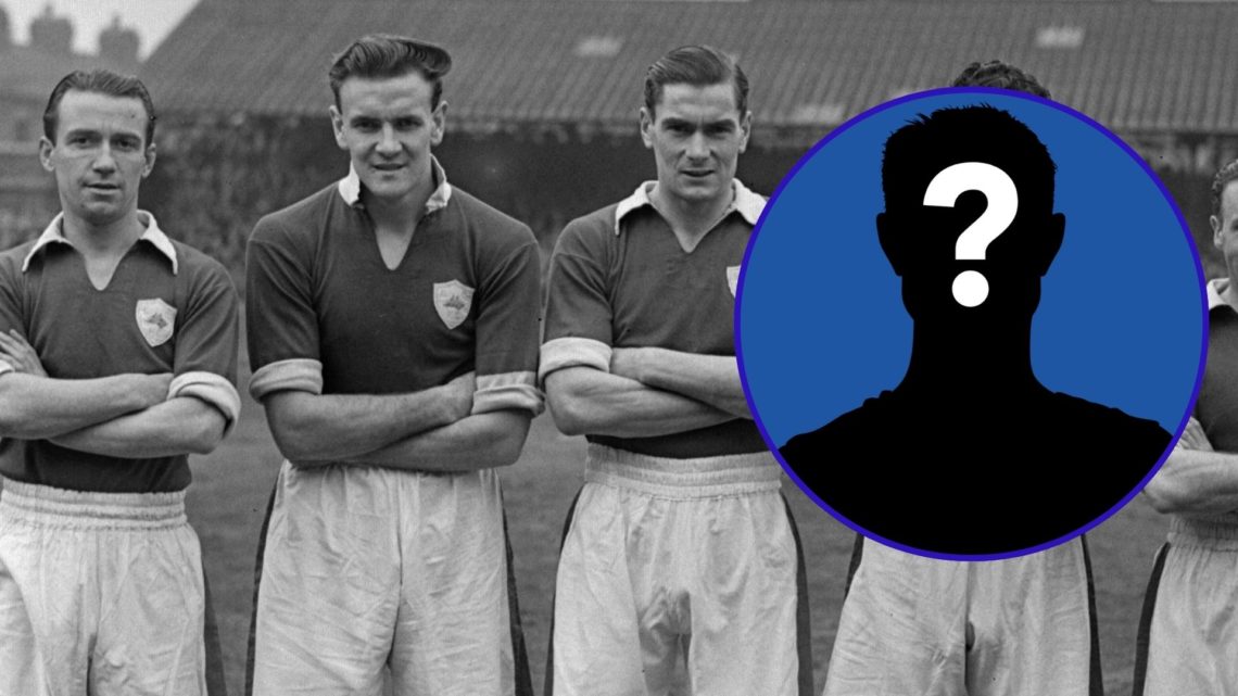Leicester City striker Don Revie (second in from the left) poses with his teammates