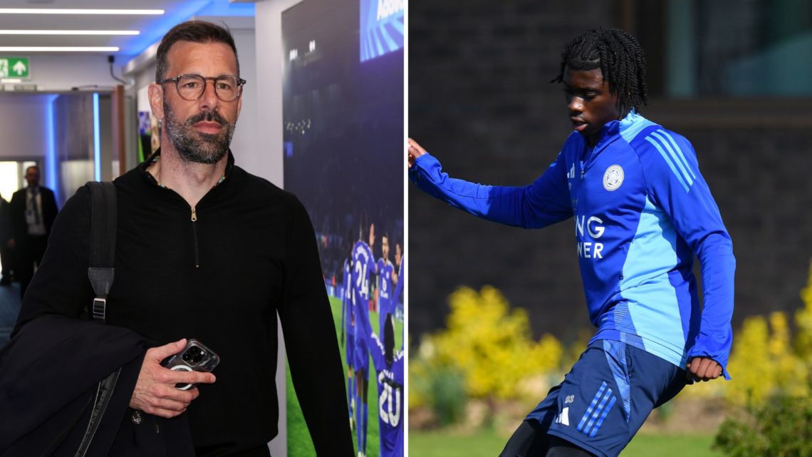Ruud van Nistelrooy (L) arrives at the King Power Stadium for the Leicester City game. Jeremy Monga (R) in training for Leicester